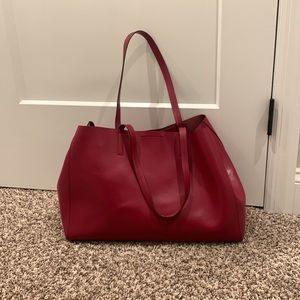 Banana Republic Leather Larkin Burgundy/wine color tote